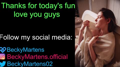 BeckyMartens come join me on    while im offline here  online show from January 19, 2025, 7:36 am
