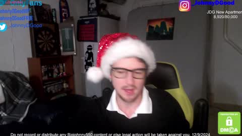 Snapshot of bigjohnny550 chatting on December 10, 2024, 10:58 pm Johnny D Good online show from December 10, 2024, 10:58 pm