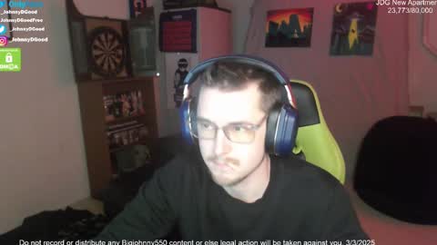 Snapshot of bigjohnny550 chatting on March 3, 2025, 8:11 pm Johnny D Good online show from March 3, 2025, 8:11 pm