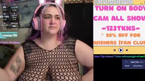 Snapshot of nevermakeawish chatting on June 6, 2026, 11:15 am Wishs Playground online show from June 6, 2026, 11:15 am