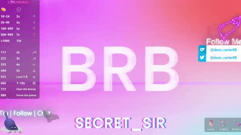 Snapshot of secret_sir chatting on April 28, 2026, 11:54 pm Dean Carter online show from April 28, 2026, 11:54 pm