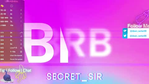 Snapshot of secret_sir chatting on June 3, 2026, 11:21 pm Dean Carter online show from June 3, 2026, 11:21 pm