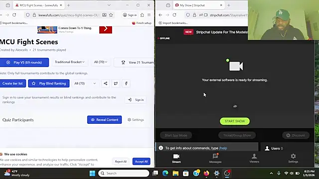 Stayinalive1992 online show from January 6, 2026, 2:26 am