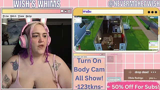 Snapshot of nevermakeawish chatting on June 21, 2026, 9:23 am nevermakeawish online show from June 21, 2026, 9:23 am