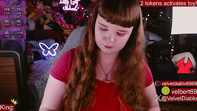 Snapshot of VelvetDiablo chatting on May 19, 2026, 12:27 am VelvetDiablo online show from May 19, 2026, 12:27 am