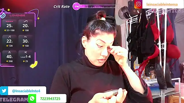 Snapshot of LaInsaciableIntensa chatting on May 8, 2026, 1:44 am LaInsaciableIntensa online show from May 8, 2026, 1:44 am
